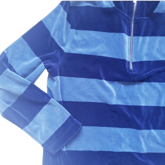 LAUREN RL Super Soft PullOver Blue Striped Hoodie - Picture 2 of 12